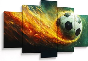 Obraz - Futbalová lopta v lete (150x105 cm)