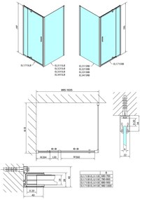 Polysan Polysan, EASY BLACK otočné sprchové dvere 880-1020mm, číre sklo, EL1715B