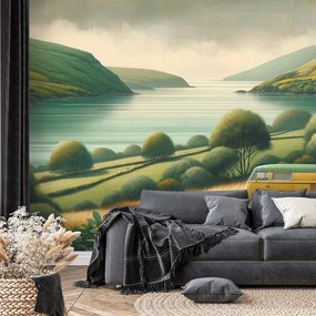 Samolepiaca tapeta retro dodávka v malebnej krajine