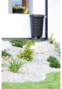 Sud na dažďovú vodu, priemer 64,8 cm, 210 l, čierna