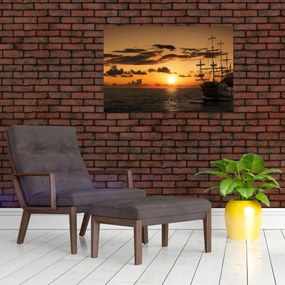 Obraz - Pirátska loď (90x60 cm)