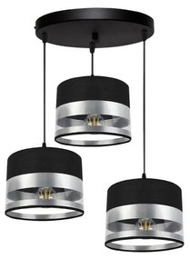 Luster na lanku MILO 3xE27/60W/230V strieborná/čierna