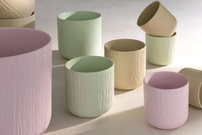 2ks pistáciový keramický obal na kvetináč - Ø15*14,5cm