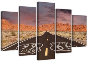 Gario Obraz na plátne Cesta Route 66 - 5 dielny Rozmery: 100 x 70 cm