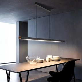 Toolight Toolight, LED závesné svietidlo 80cm, 15W, APP1447-CP, čierna matná, OSW-02391