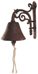 Záhradný zvonček Vilma, 20x19 cm, liatina, hnedá