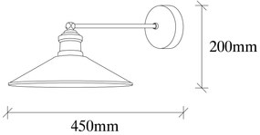 Nástenná lampa Dodo retro zlatá