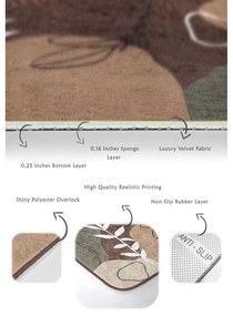 Hnedé zamatové kúpeľňové predložky v súprave 2 ks 60x100 cm Abstract Faces – Mila Home