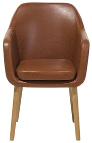 Jedálenská stolička z umelej kože zlatohnedá YORKVILLE Beliani