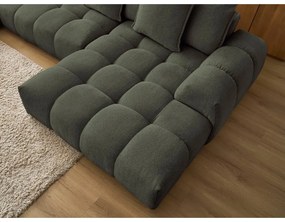 Zelená ženilková rozkladacia/s úložným priestorom rohová pohovka (ľavý roh/do tvaru "U") Everest – Bobochic Paris