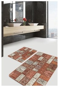 Hnedé zamatové kúpeľňové predložky v súprave 2 ks 60x100 cm – Mila Home