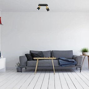 Bodové svietidlo Joker, 2x zlaté/čierne kovové tienidlo, b