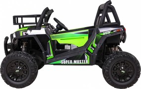 Ramiz Buggy UTV Off-roader pre deti Zelená + diaľkové ovládanie + nosič batožiny + pomalý štart + EVA + MP3 LED