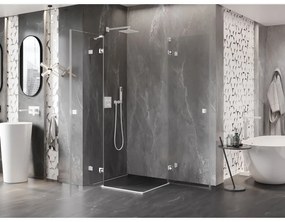 Mexen Lunar Duo, výklopný sprchový kút 120 x 120 cm, 8mm číre sklo, biely profil, 834-120L-120P-20-00