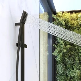 Gamma Zn3, sprchový stĺp s ručnou sprchovou hlavicou 62cm, čierna matná, GMA-ZN3-BK