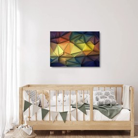 Sklenený obraz - Polygonálna 3D abstrakcia (70x50 cm)