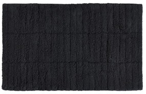Čierna bavlnená kúpeľňová predložka Zone Tiles, 50 × 80 cm