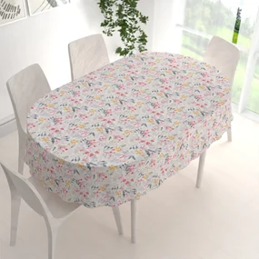 Biante Dekoračný oválny obrus PML-087 Červeno-oranžové lístky 120x140 cm