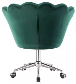 LuxuryForm DESIGN Kreslo FREY VELUR na striebornej podstave s kolieskami - zelené