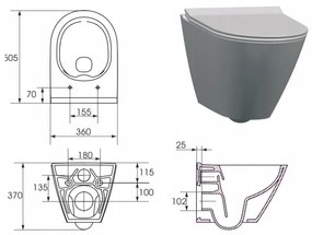 Cersanit City Oval CleaOn, závesná wc misa bez sedátka, biela, K35-025