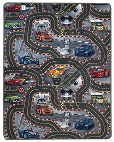 Detský koberec Racers 97 1,33/1,75 šedá