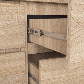 Komoda Kuba 120 cm 6 zásuviek dub sonoma