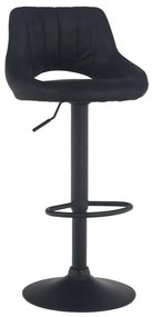 Kondela Barová stolička, LORASA, čierna látka s efektom brúsenej kože