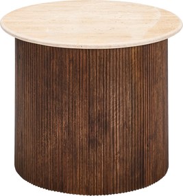 XXXLutz KONFERENČNÝ STOLÍK, tmavohnedá, béžová, drevo, kameň, 60/60/45 cm Livetastic - Stolíky do obývačky - 002641002001