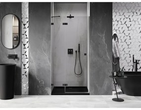 Mexen, Mexen Lunar ľavé výklopné sprchové dvere 70 cm, transparentné, čierne - 834-070-000-70-00-L