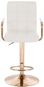 LuxuryForm DESIGN Barová stolička VERONA GOLD na zlatom tanieri - biela