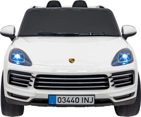 Ramiz Elektrické autíčko Porsche Cayenne S na batérie pre deti biely lak SUV + diaľkové ovládanie