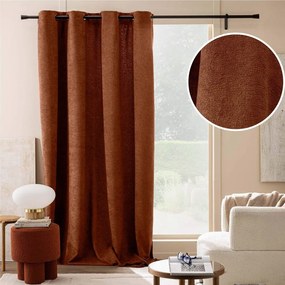 Záves z materiálu buklé v terakotovej farbe 140x260 cm Winona – douceur d'intérieur