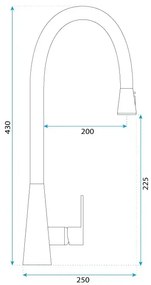 Rea Mild, stojanková kuchynská batéria h-430, zlatá lesklá, REA-B4802