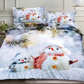 Posteľné obliečky KRISMAS SNOWMAN 7-dielna sada 140x200 cm