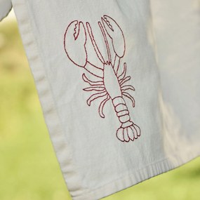Ib Laursen Bavlnená utierka Crayfish Embroidered