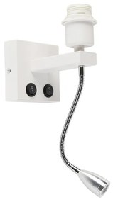 Moderná nástenná lampa biela s flexibilným ramenom - Brescia Combi