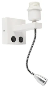 Moderná nástenná lampa biela s flexibilným ramenom - Brescia Combi