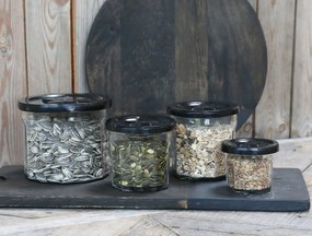 Sklenená dóza s čiernym viečkom French Jam - Ø 13*11 cm