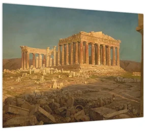 Sklenený obraz - Frederic Edwin Church, The Parthenon, reprodukcia (70x50 cm)