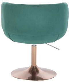 LuxuryForm DESIGN Kreslo MONTANA VELUR na zlatom tanieri - zelené