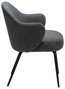 BAE ČALÚNENÁ STOLIČKA S PODRÚČKAMI grey/black