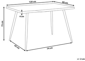 Jedálenský stôl 120 x 80 cm svetlé drevo/čierna LUTON Beliani