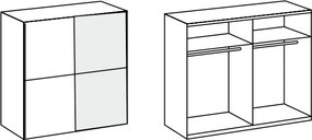 Šatníková skriňa so zrkadlom Baden, 179 cm, biela