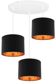 Závesné svietidlo Shade, 3x textilné tienidlo (mix 4 farieb), (výber z 3 farieb konštrukcie), o, g