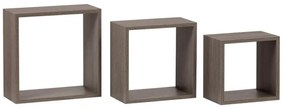 Polička nástěnná, sada 3 ks, MDF, 3D dekor dub sonoma dark, baleno ve fólii