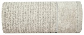 Bavlnená osuška GLORY v béžovej farbe s velúrovým okrajom prešitá lesklou niťou Šírka: 50 cm | Dĺžka: 90 cm