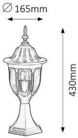 Rabalux MILANO1 záhradný stĺpik - lampáš 8343