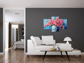 Obraz - Váza ružových kvetov (90x60 cm)