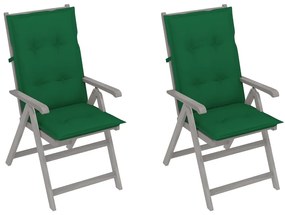 Záhradné sklápacie stoličky 2 ks s podložkami akáciový masív 3064718