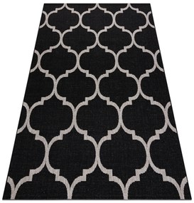 Šnúrkový koberec  SIZAL FLOORLUX 20608 , marokánsky trellis čierno/ strieborný